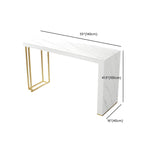 Modern White Stone Gold Metal Bar Table with Storage