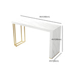 Modern White Stone Gold Metal Bar Table with Storage