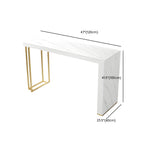 Modern White Stone Gold Metal Bar Table with Storage