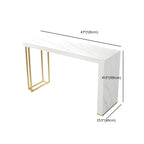Modern White Stone Gold Metal Bar Table with Storage