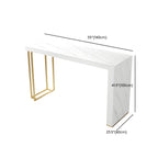 Modern White Stone Gold Metal Bar Table with Storage