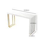 Modern White Stone Gold Metal Bar Table with Storage