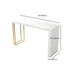 Modern White Stone Gold Metal Bar Table with Storage