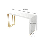 Modern White Stone Gold Metal Bar Table with Storage