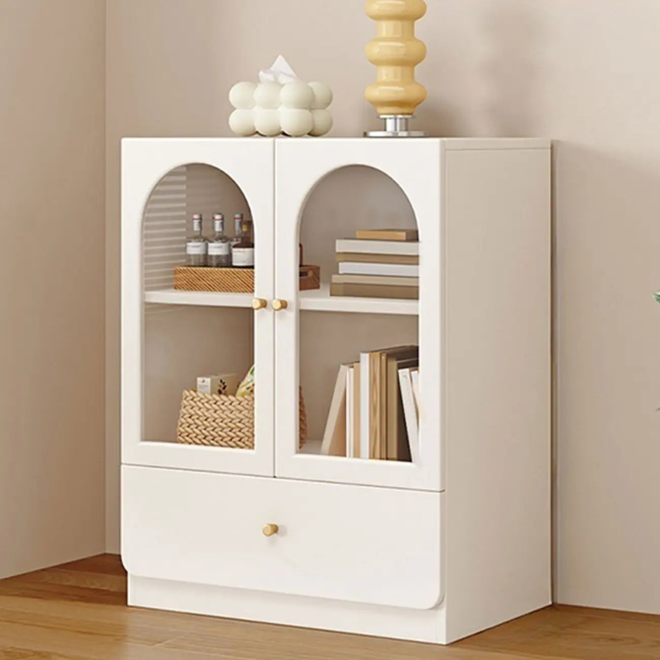 Modern White Wood Storage Bookcase Display Unit