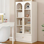 Modern White Wood Storage Bookcase Display Unit