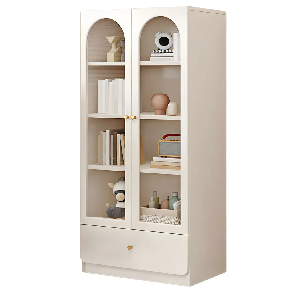 Modern White Wood Storage Bookcase Display Unit