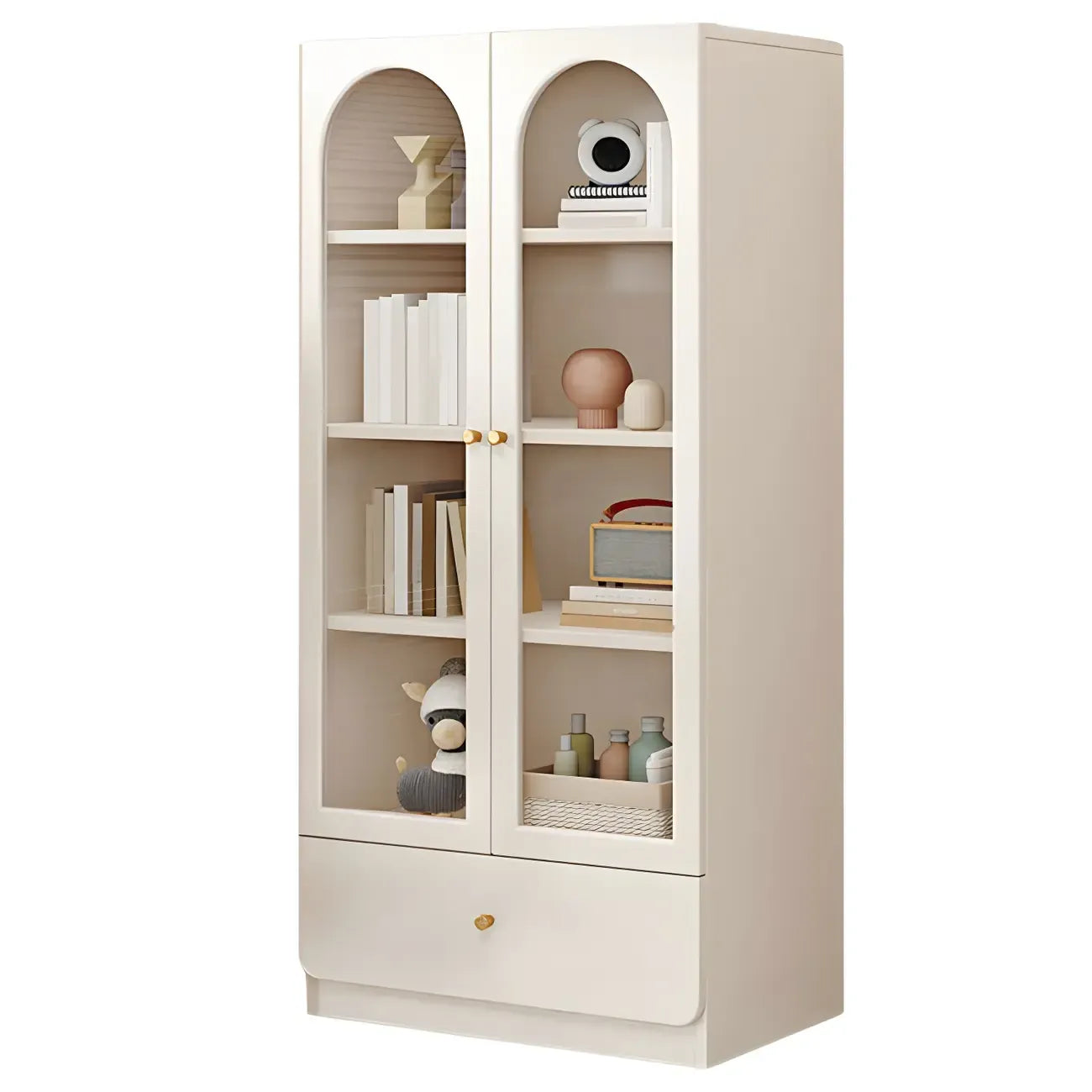 Modern White Wood Storage Bookcase Display Unit