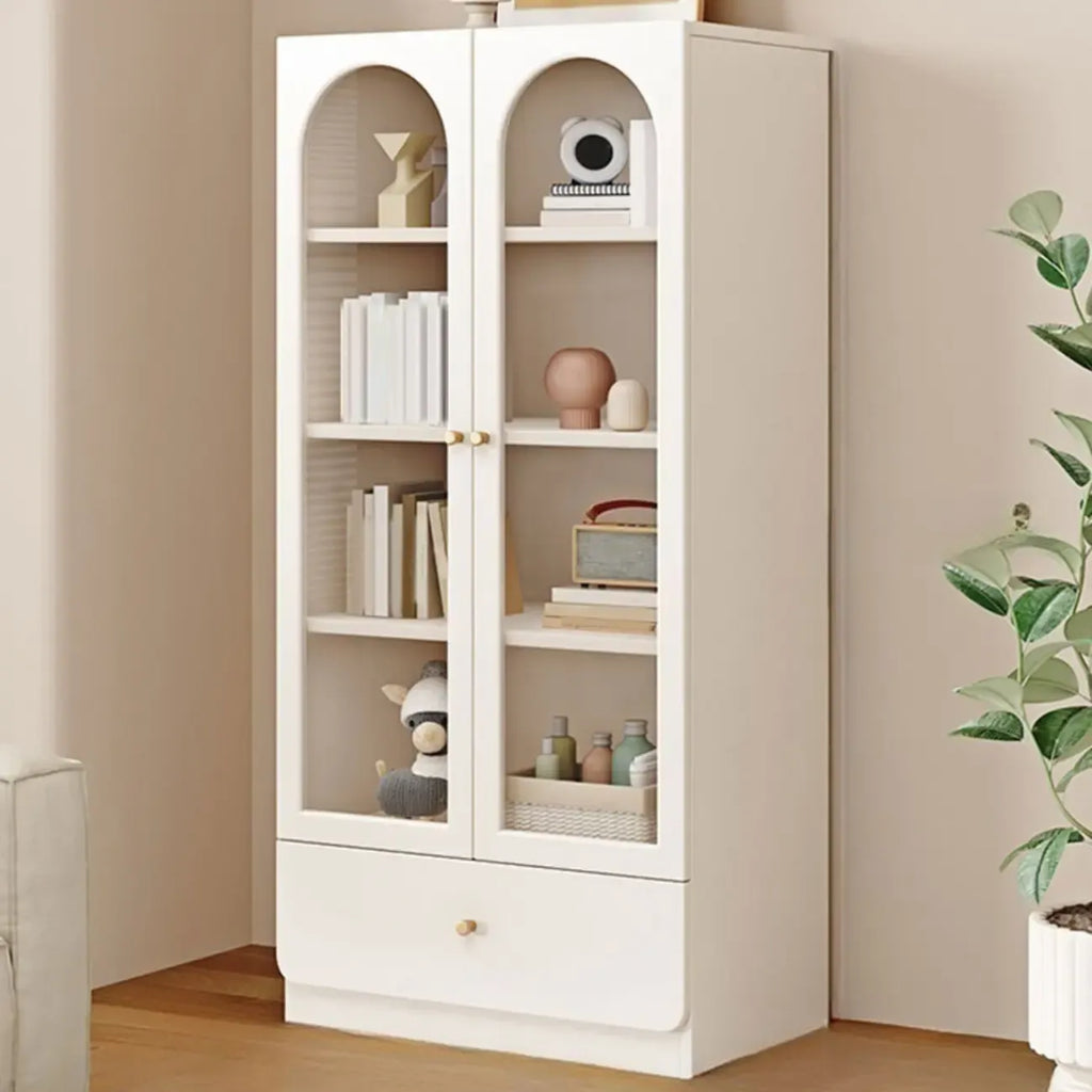 Modern White Wood Storage Bookcase Display Unit