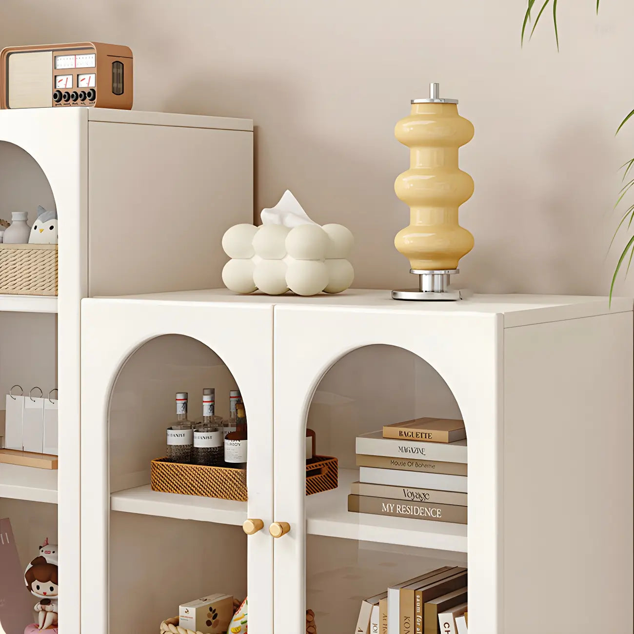 Modern White Wood Storage Bookcase Display Unit