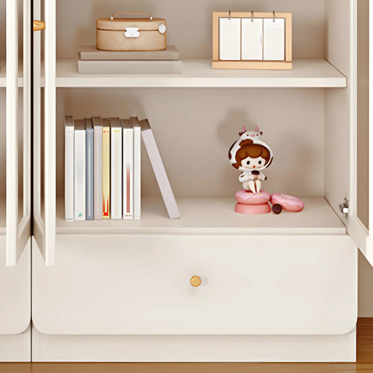 Modern White Wood Storage Bookcase Display Unit