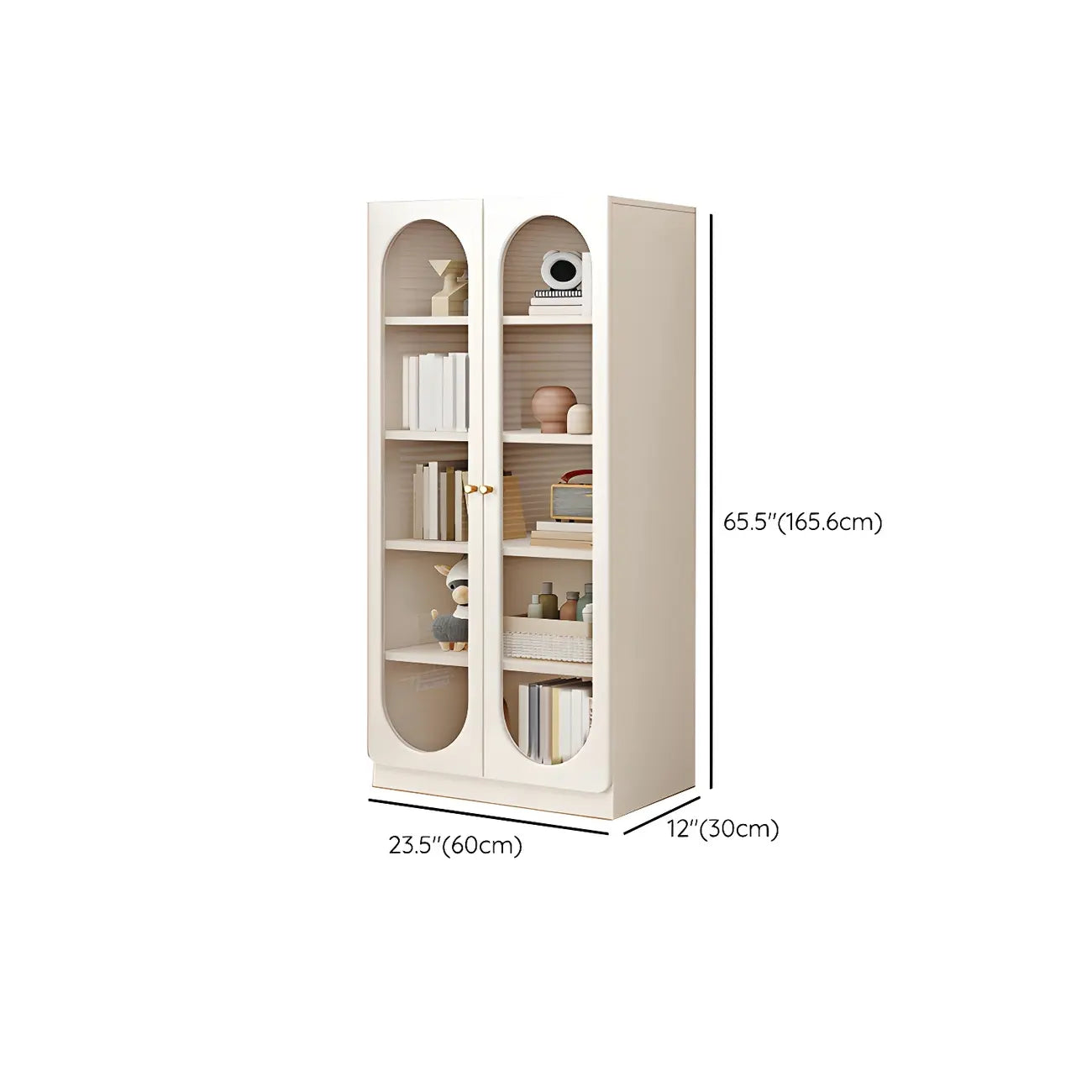 Modern White Wood Storage Bookcase Display Unit