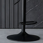 Adjustable Height Bucket Swivel Leather Bar Stool with Back