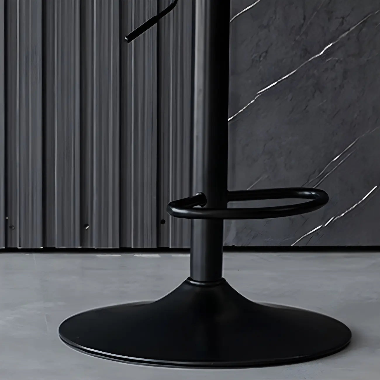 Adjustable Height Bucket Swivel Leather Bar Stool with Back