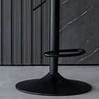 Adjustable Height Bucket Swivel Leather Bar Stool with Back