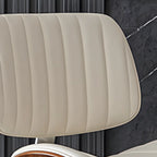 Adjustable Height Bucket Swivel Leather Bar Stool with Back