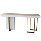 Glam White Faux Marble Gold Legs Bar Tables