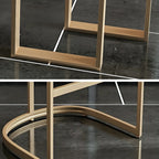 Glam White Faux Marble Gold Legs Bar Tables