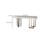 Glam White Faux Marble Gold Legs Bar Tables