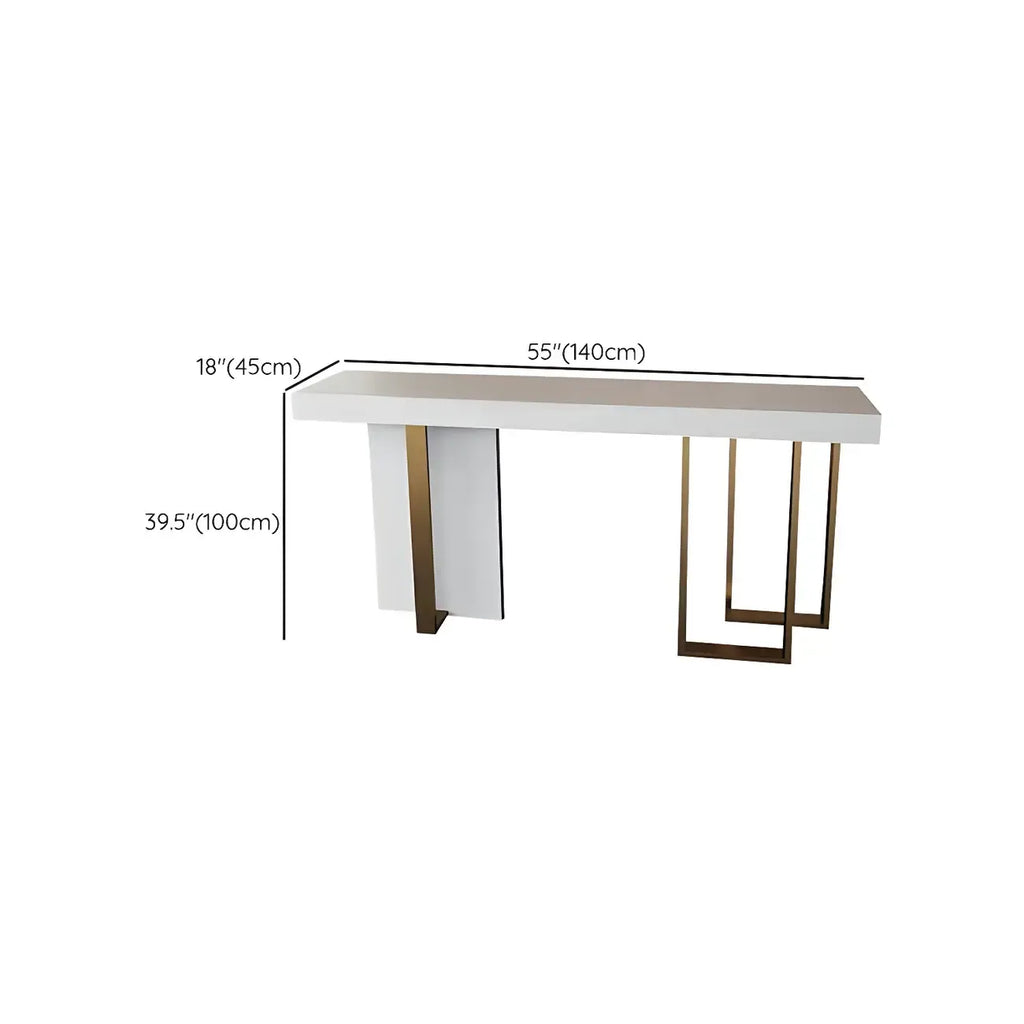 Glam White Faux Marble Gold Legs Bar Tables