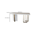 Glam White Faux Marble Gold Legs Bar Tables
