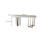 Glam White Faux Marble Gold Legs Bar Tables