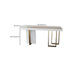 Glam White Faux Marble Gold Legs Bar Tables