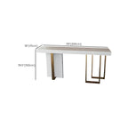 Glam White Faux Marble Gold Legs Bar Tables