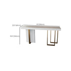 Glam White Faux Marble Gold Legs Bar Tables
