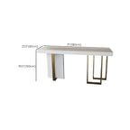 Glam White Faux Marble Gold Legs Bar Tables