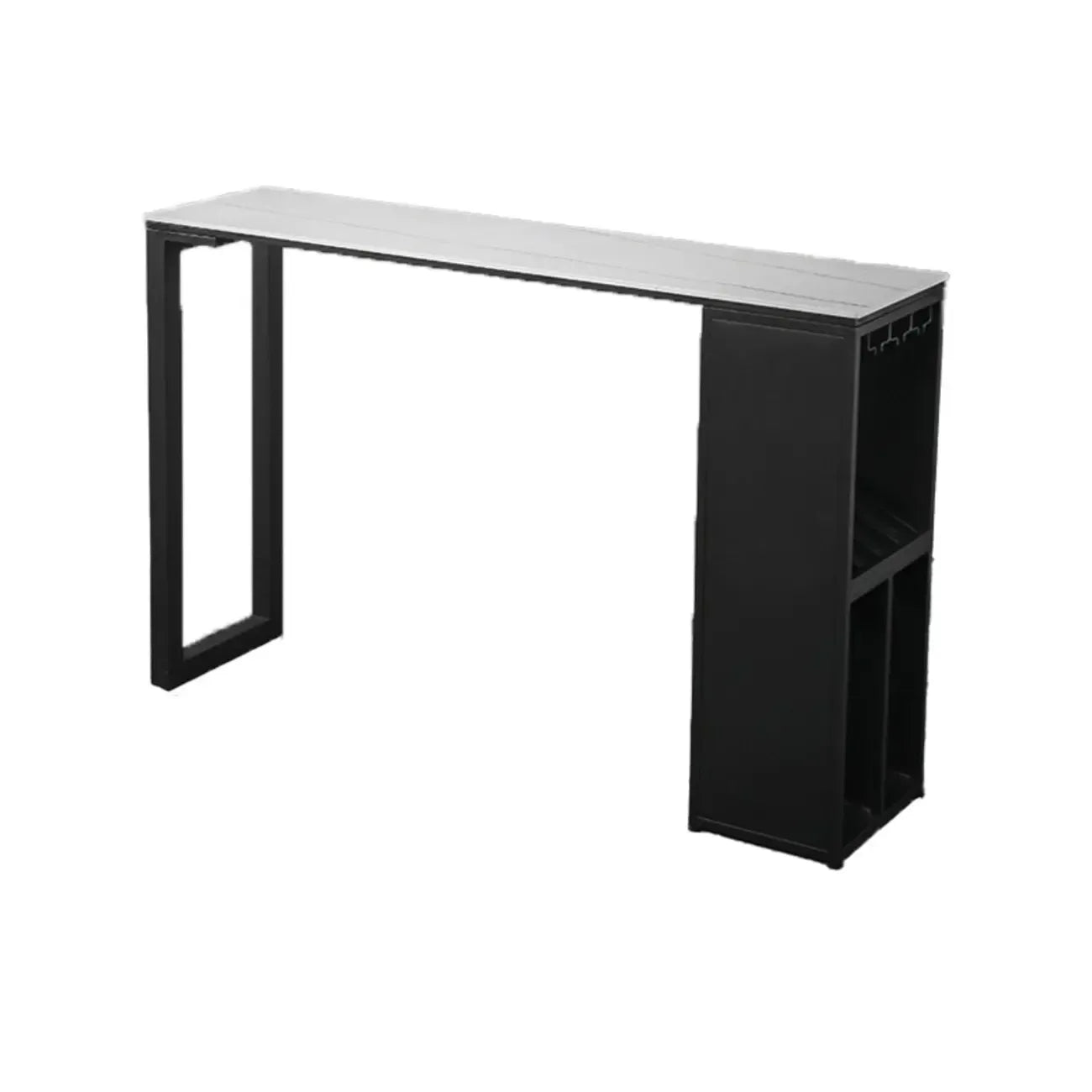 Modern Stone Metal Wine Storage Bar Tables with Cup Holder
