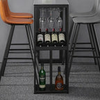 Modern Stone Metal Wine Storage Bar Tables with Cup Holder