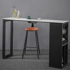 Modern Stone Metal Wine Storage Bar Tables with Cup Holder