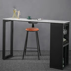 Modern Stone Metal Wine Storage Bar Tables with Cup Holder