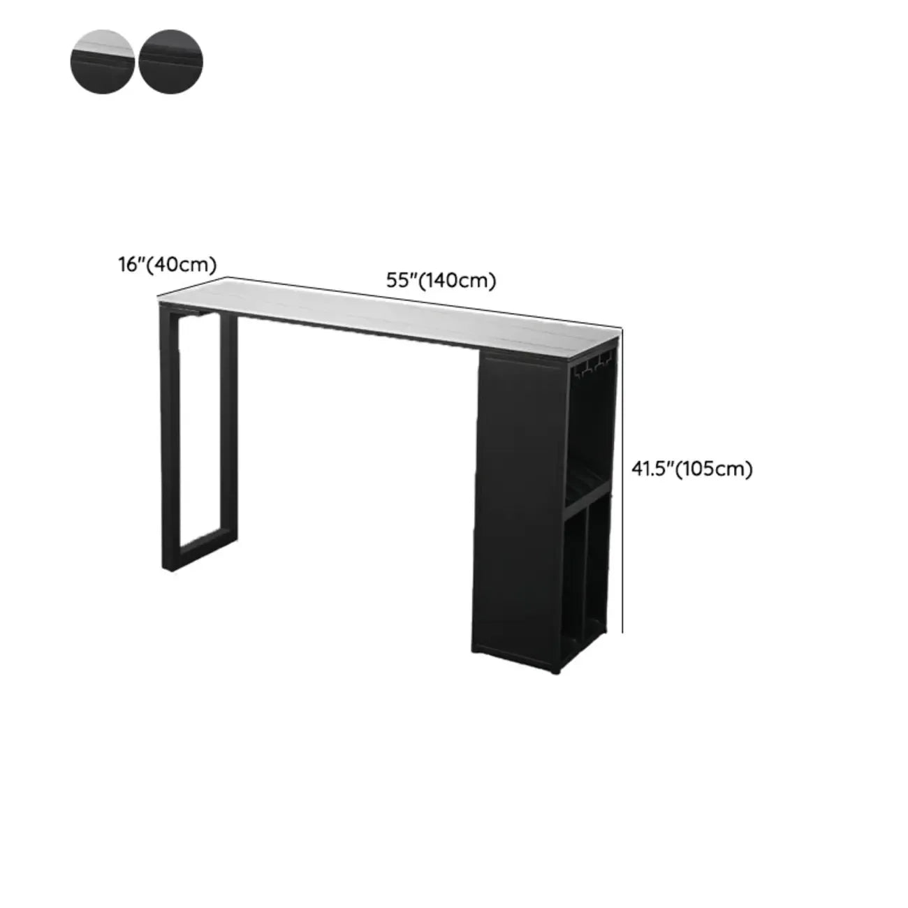 Modern Stone Metal Wine Storage Bar Tables with Cup Holder
