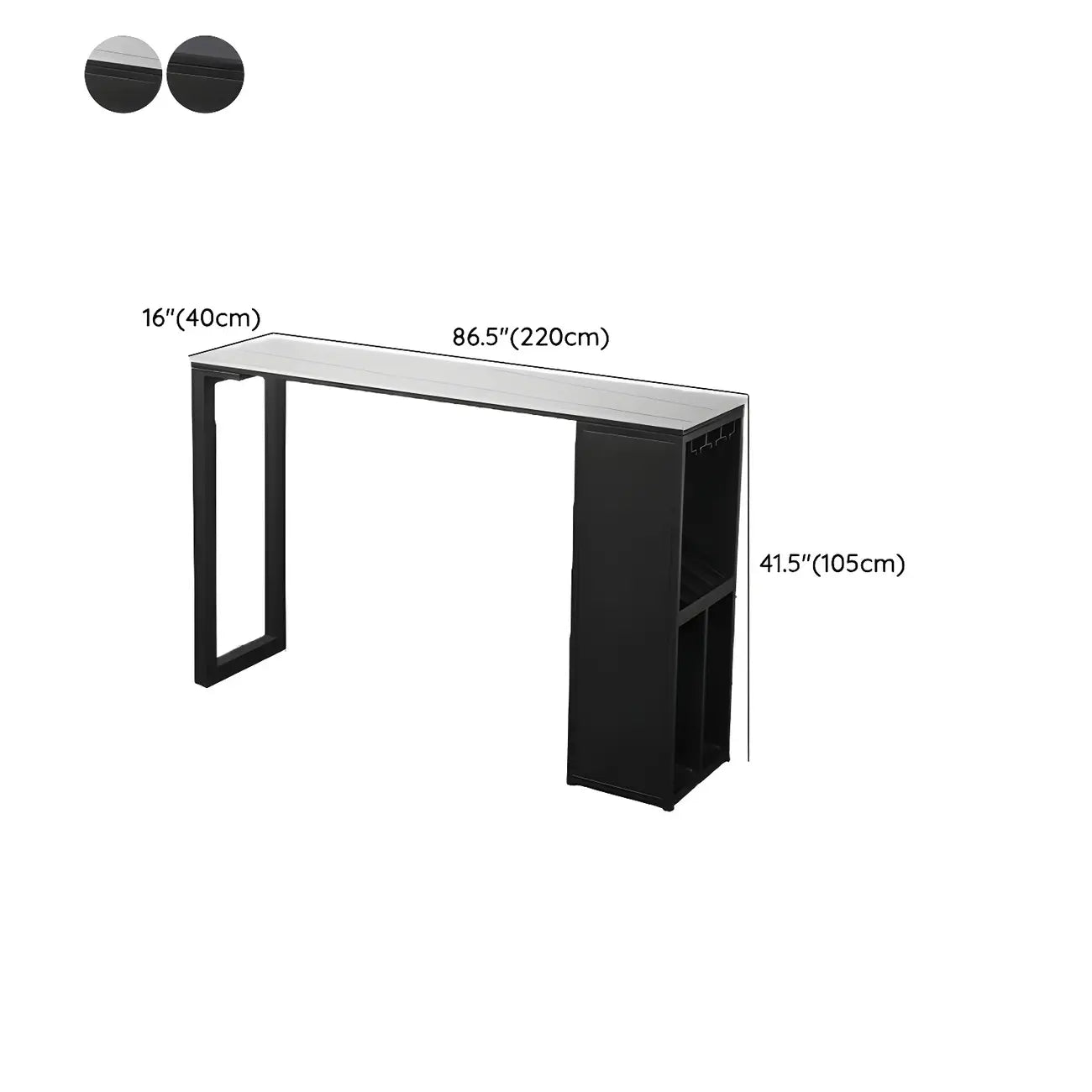 Modern Stone Metal Wine Storage Bar Tables with Cup Holder