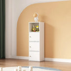 Simple Rectangular White Modular Wooden Bookcase