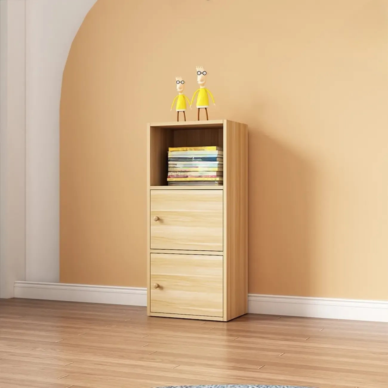 Simple Rectangular White Modular Wooden Bookcase