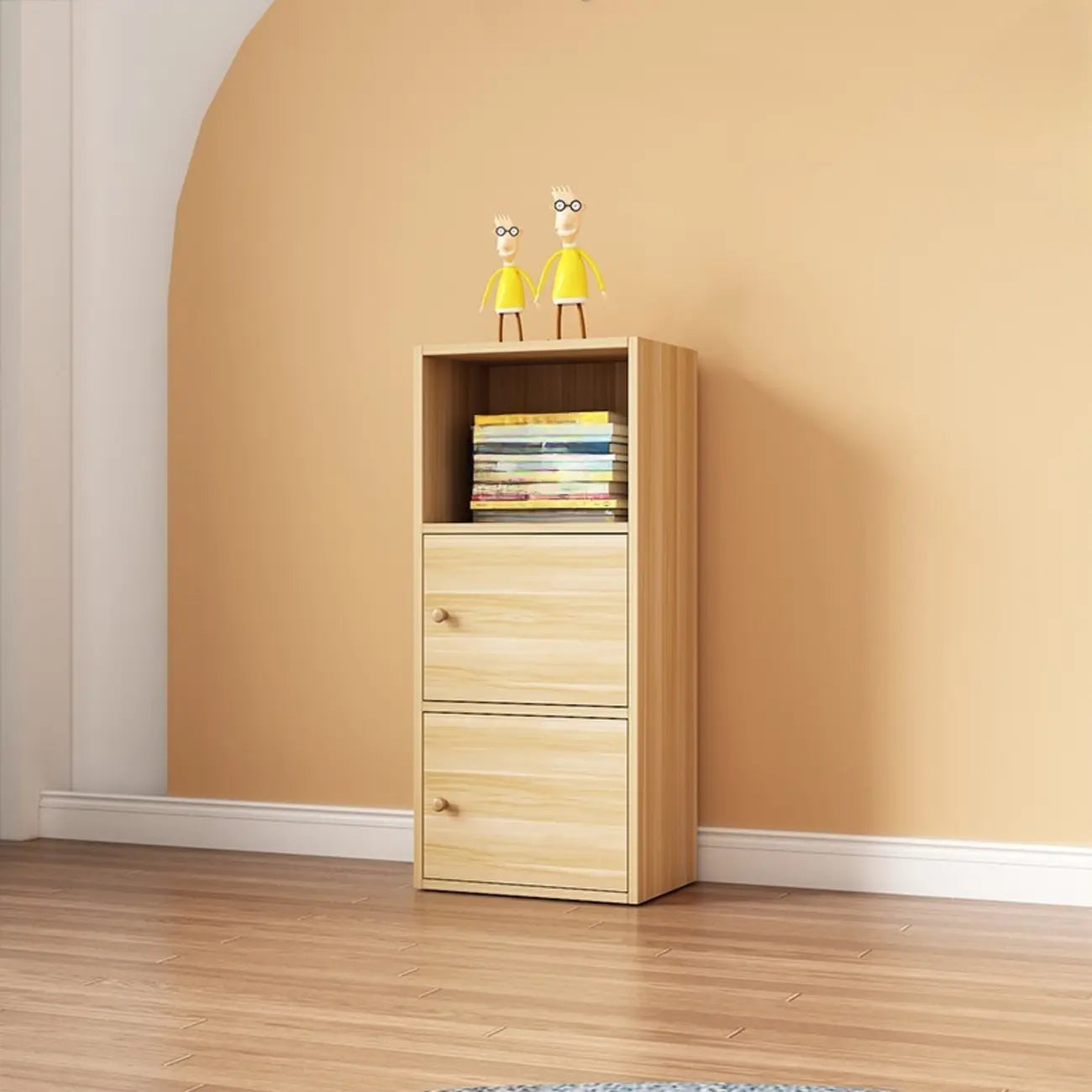 Simple Rectangular White Modular Wooden Bookcase