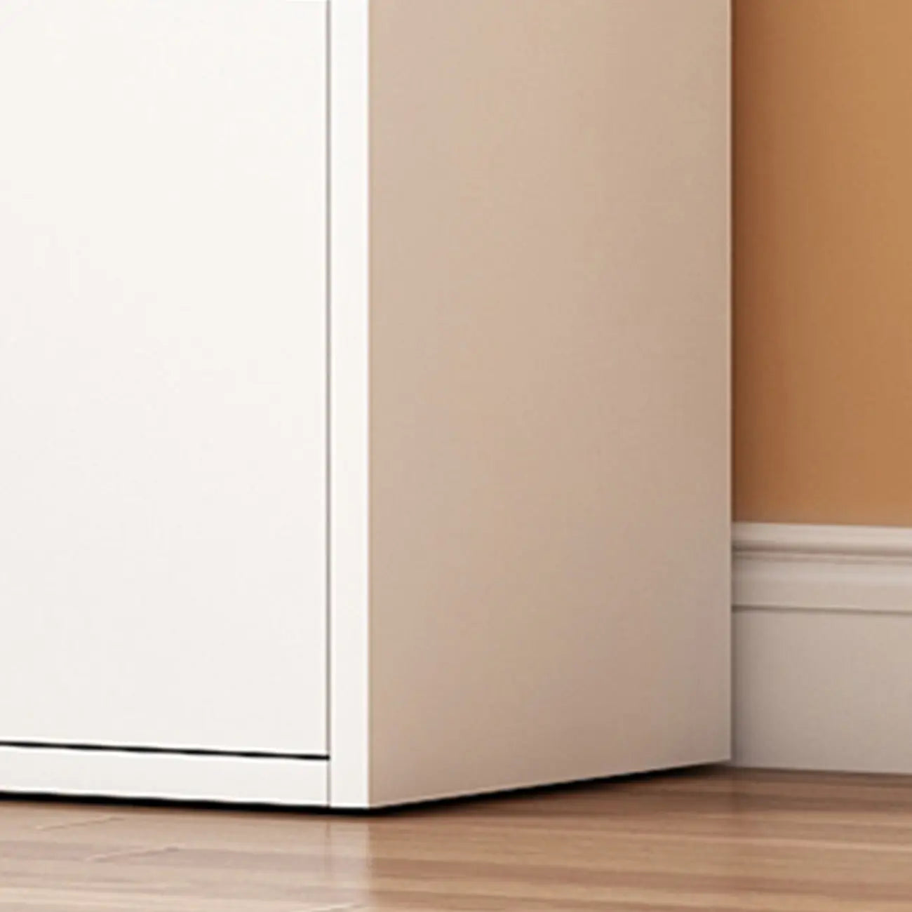 Simple Rectangular White Modular Wooden Bookcase