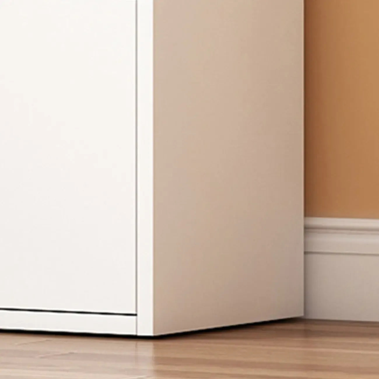 Simple Rectangular White Modular Wooden Bookcase