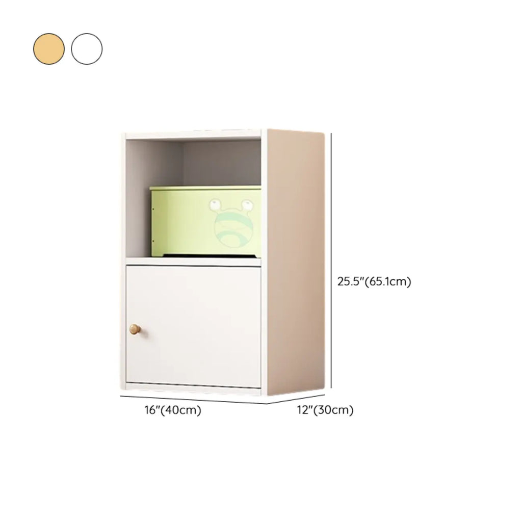 Simple Rectangular White Modular Wooden Bookcase