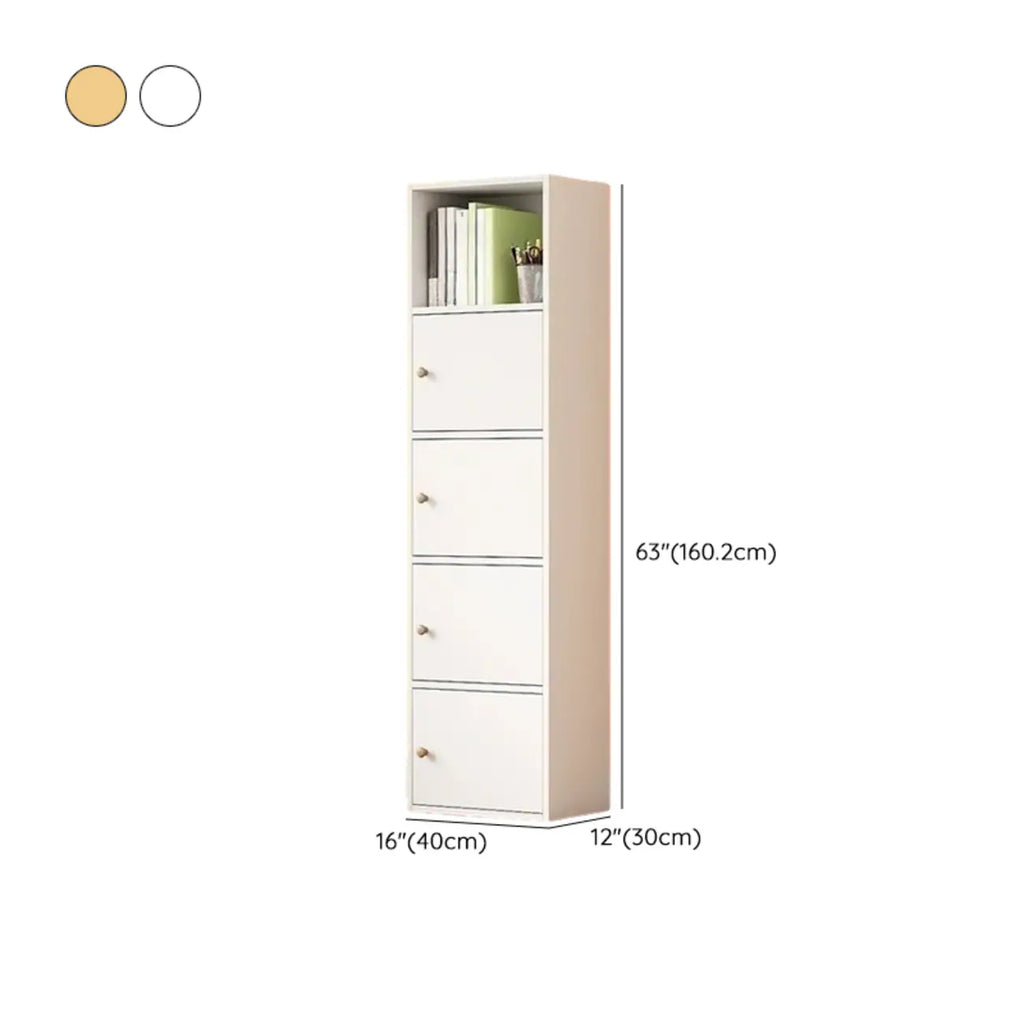 Simple Rectangular White Modular Wooden Bookcase