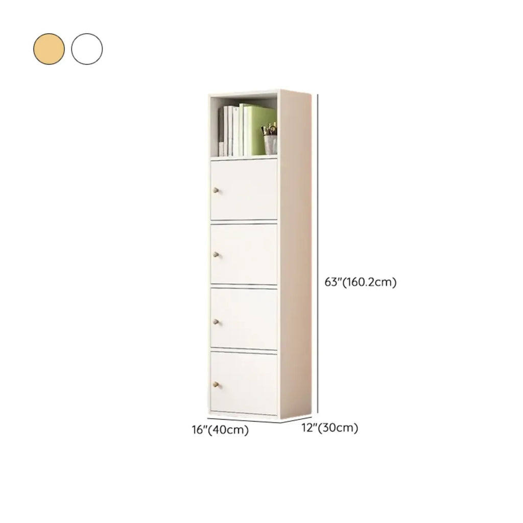 Simple Rectangular White Modular Wooden Bookcase