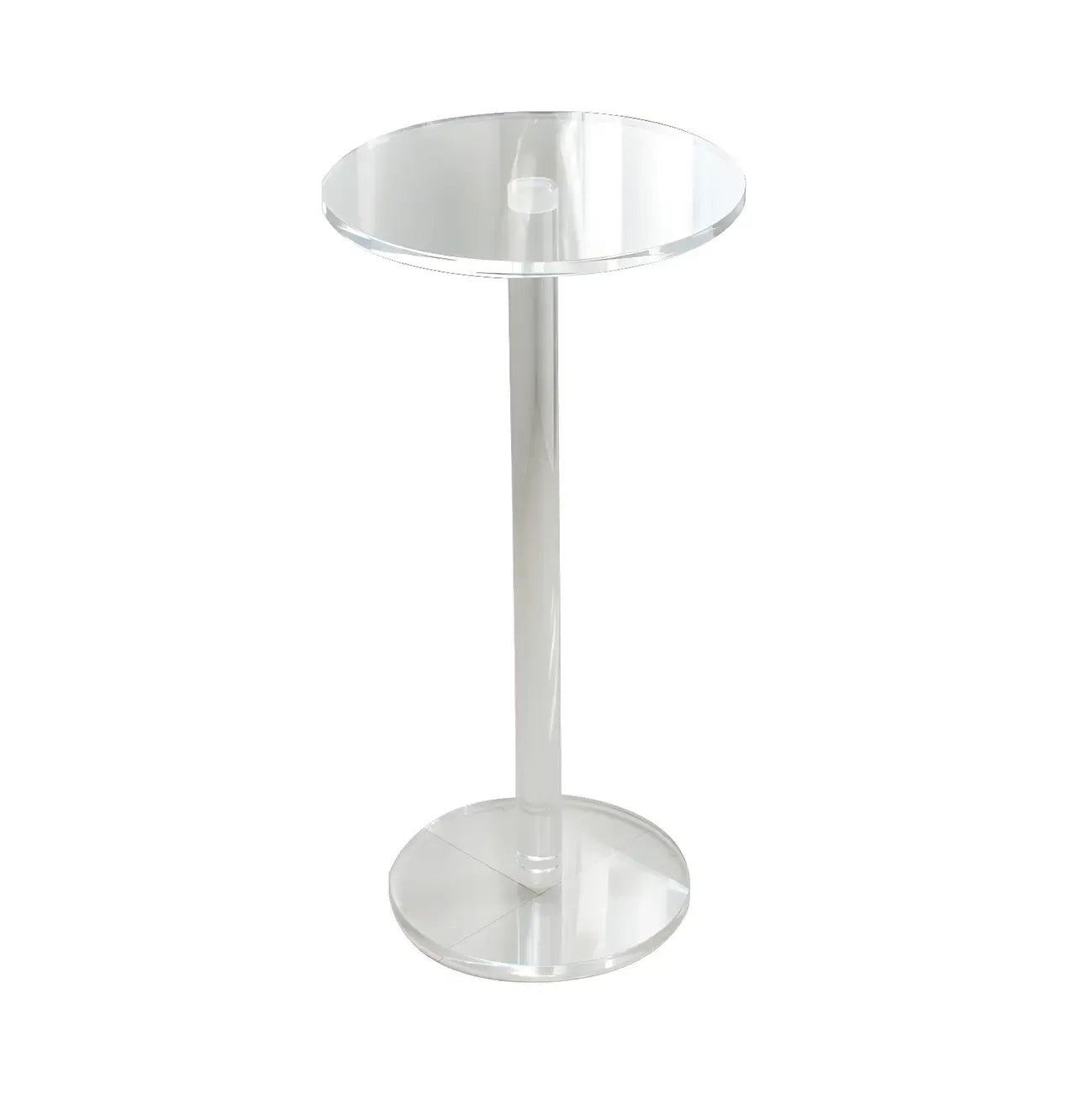 Modern Clear Acrylic Round Pedestal Bar Tables