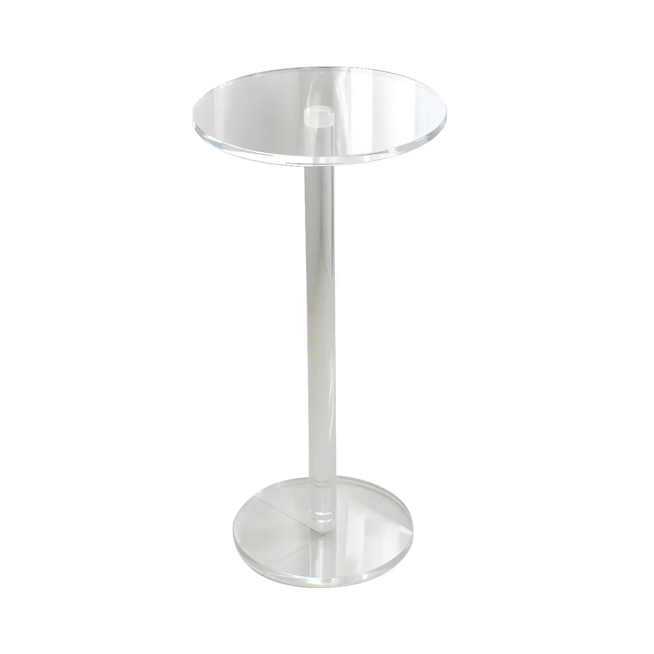 Modern Clear Acrylic Round Pedestal Bar Tables