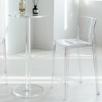 Modern Clear Acrylic Round Pedestal Bar Tables