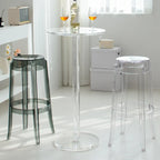Modern Clear Acrylic Round Pedestal Bar Tables