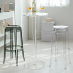Modern Clear Acrylic Round Pedestal Bar Tables