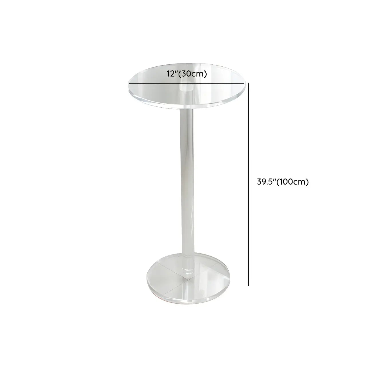 Modern Clear Acrylic Round Pedestal Bar Tables